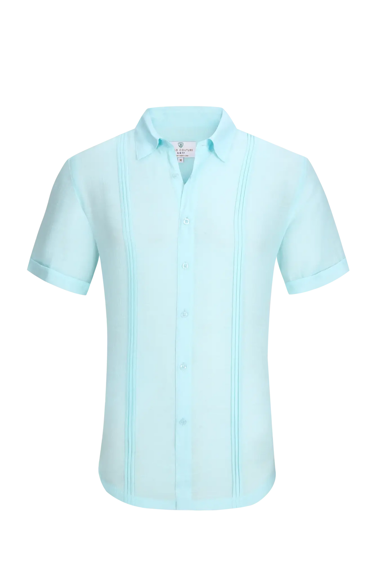 Linen air s/s shirt men’s light blue short-sleeved linen shirt with classic collar and vertical side pleats
