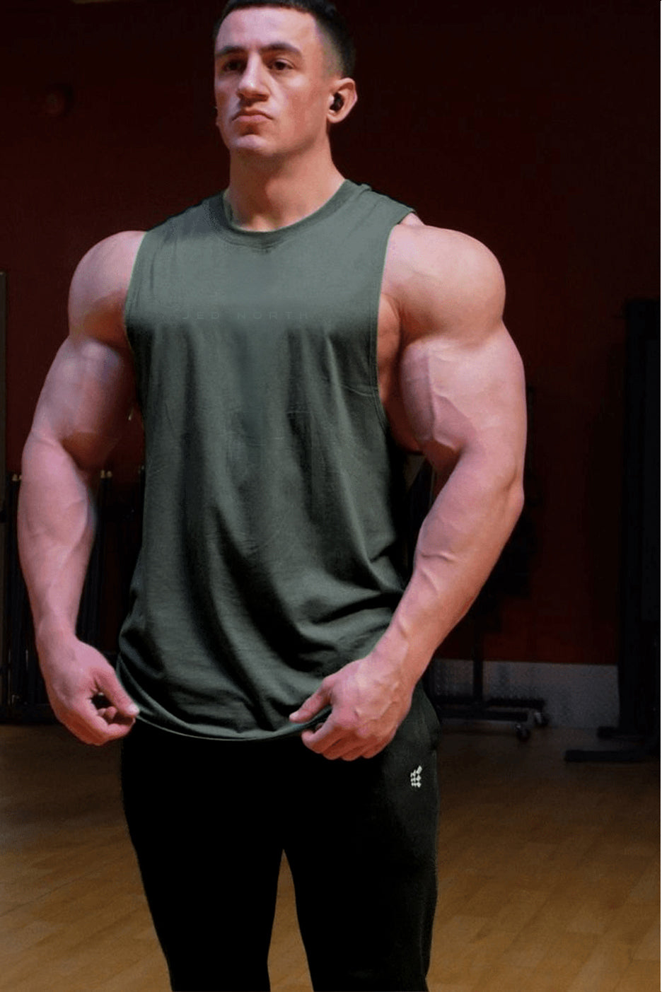 Jed North Herren Apollo Ärmelloses Trainingsshirt - Moosgrün