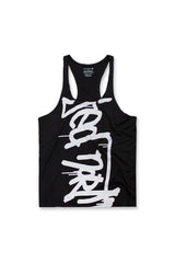 Jed North Herren Klassisches Bodybuilding Racerback Stringer - B&W Graffiti