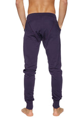Jogginghose und Yogahose mit langem Bündchen (Aubergine)