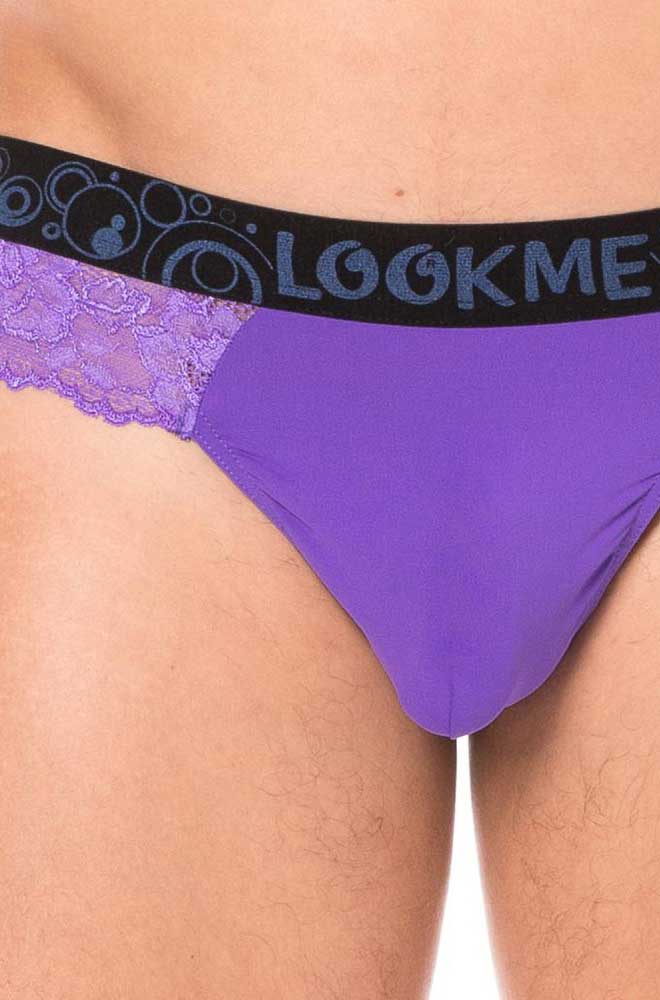 Lookme Spitzen-Tanga, Unterwäsche, Violett, 2006-57, Größe L