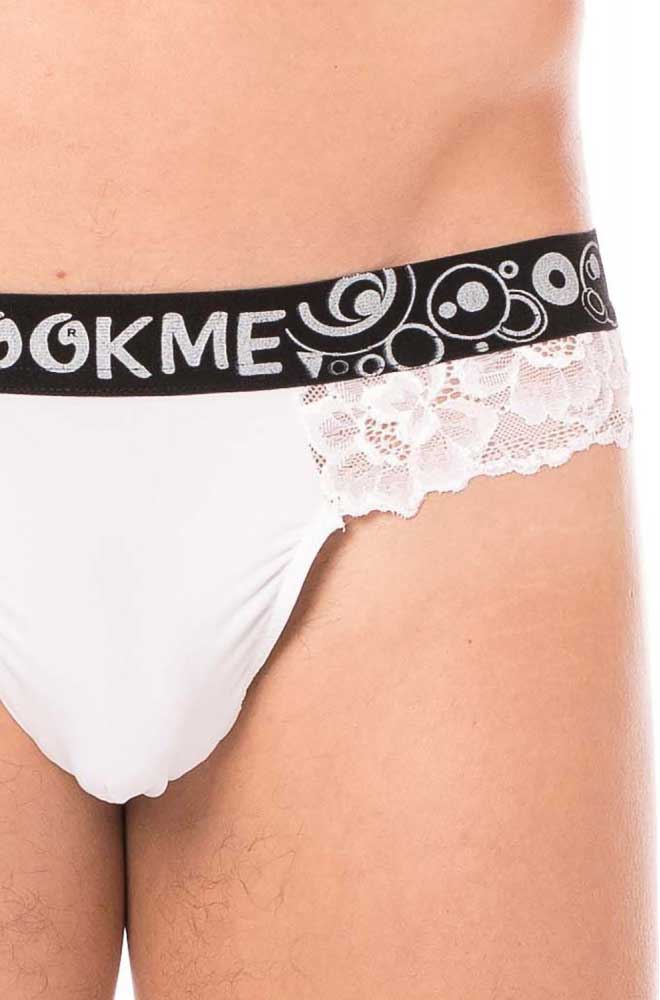 Lookme Lace Thong Underwear White 2006-57 Size L