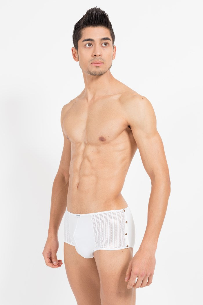 Lookme Agent Double 1 Mini Pants Boxer Brief Underwear White 40-67 Size M