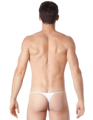 White lookme cube zipper mesh thong underwear size s made of thin seamless fabric with minimalist design