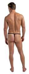 Black magic silk 2706 silk g-string thong with thin seamless design in cobalt color front view