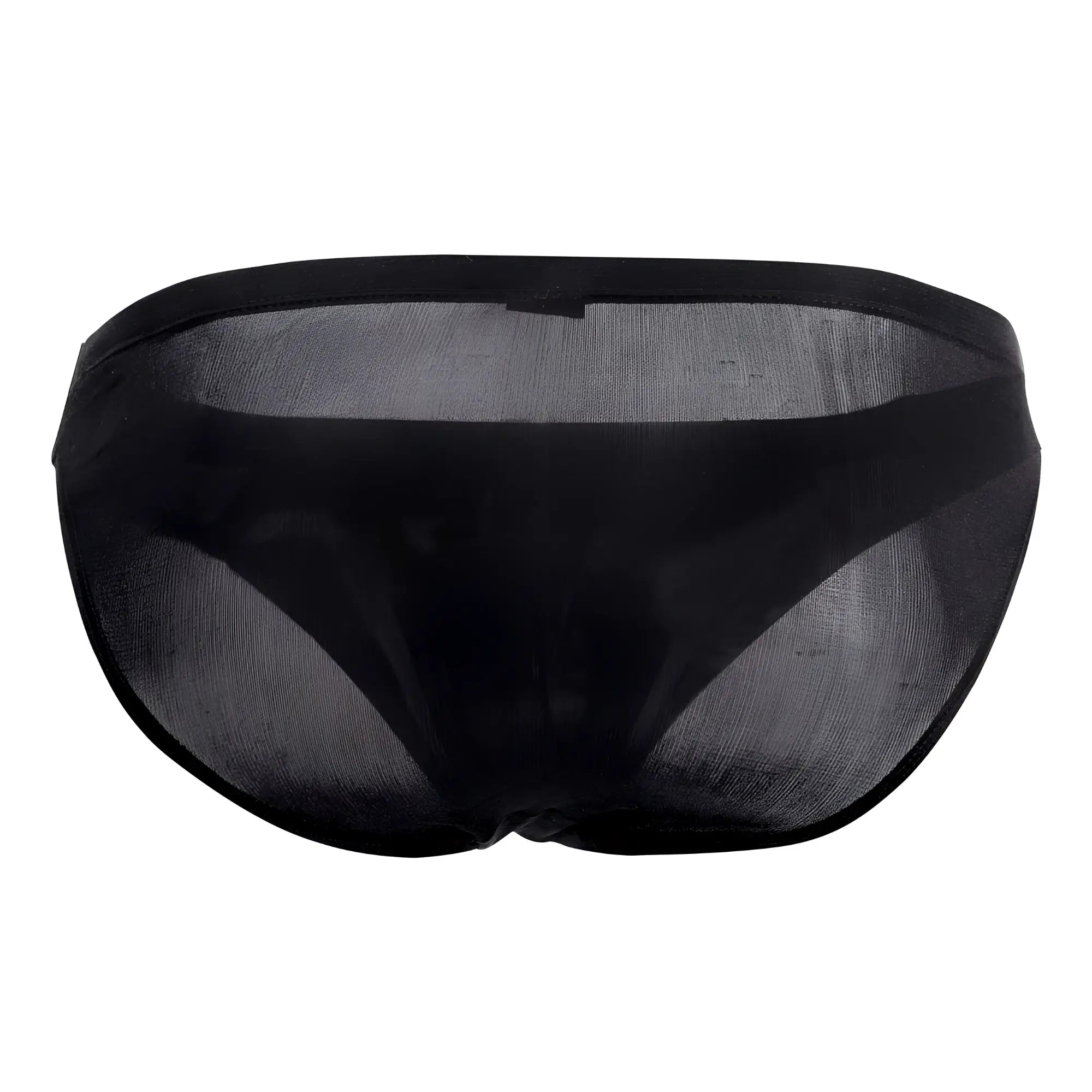 Black sheer mesh briefs with solid black waistband made of silk from magic silk 6606 collection
