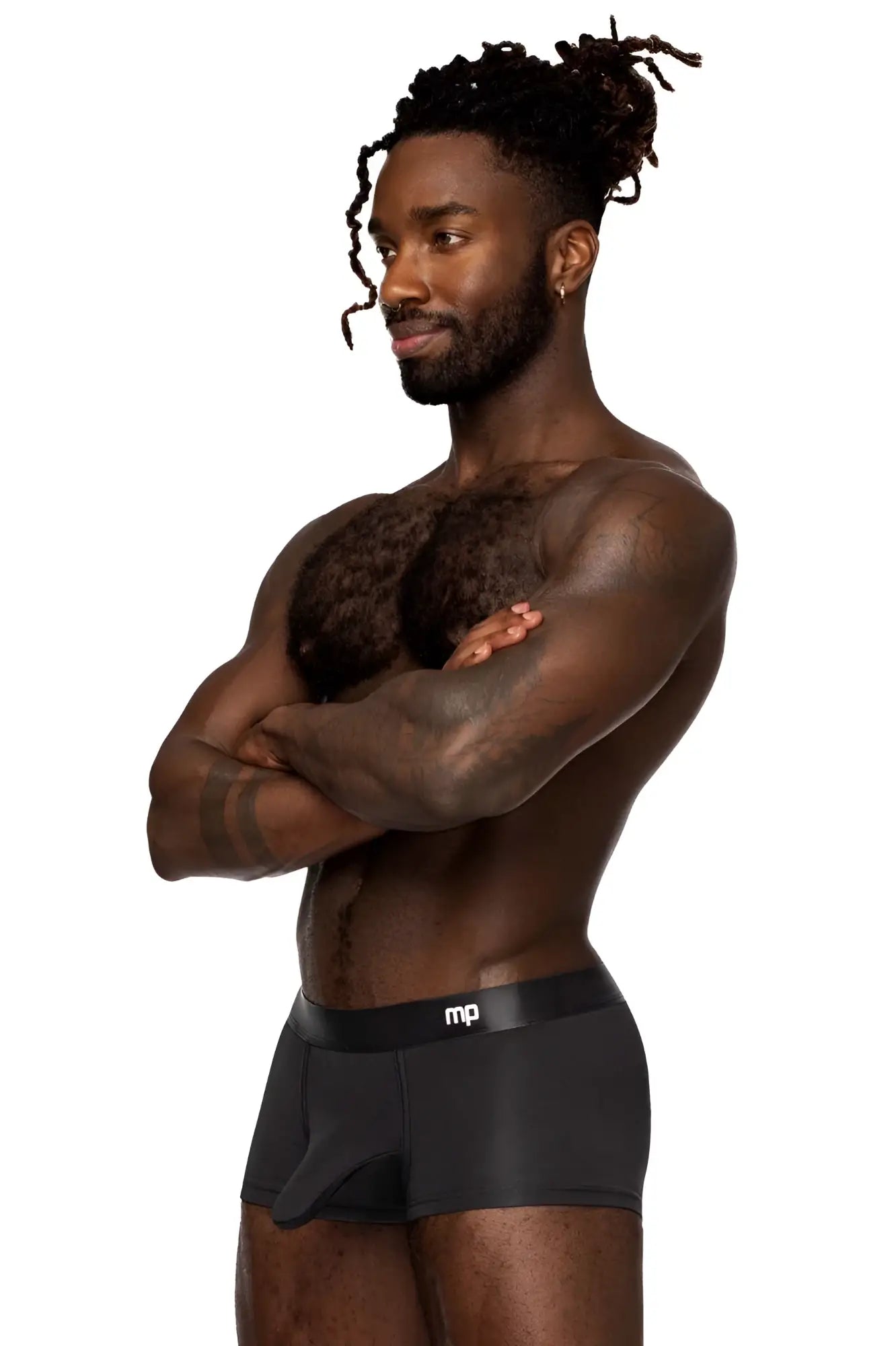 Male power 129-281 easy breezy black men’s briefs with sleek form-fitting design and subtle logo on waistband