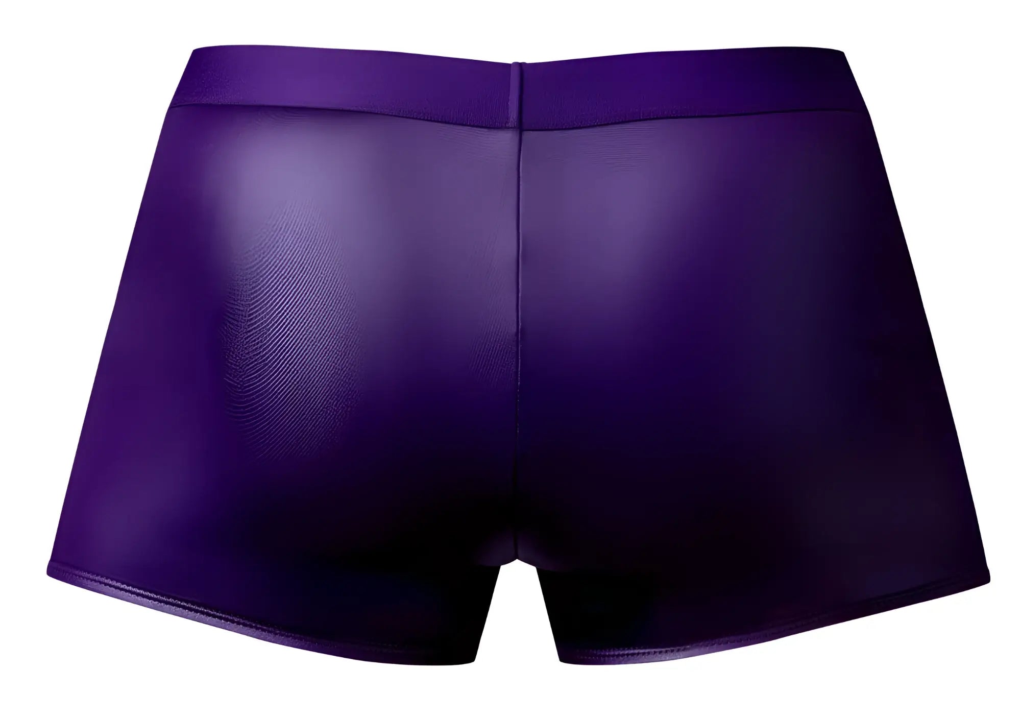 Male power 152-302 eggplant crossover short plum color purple shiny faux leather briefs for men