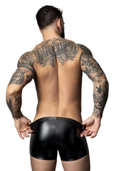 Male power 153-301 liquid onyx 2.0 black patent leather briefs with pouch for a sleek and bold look