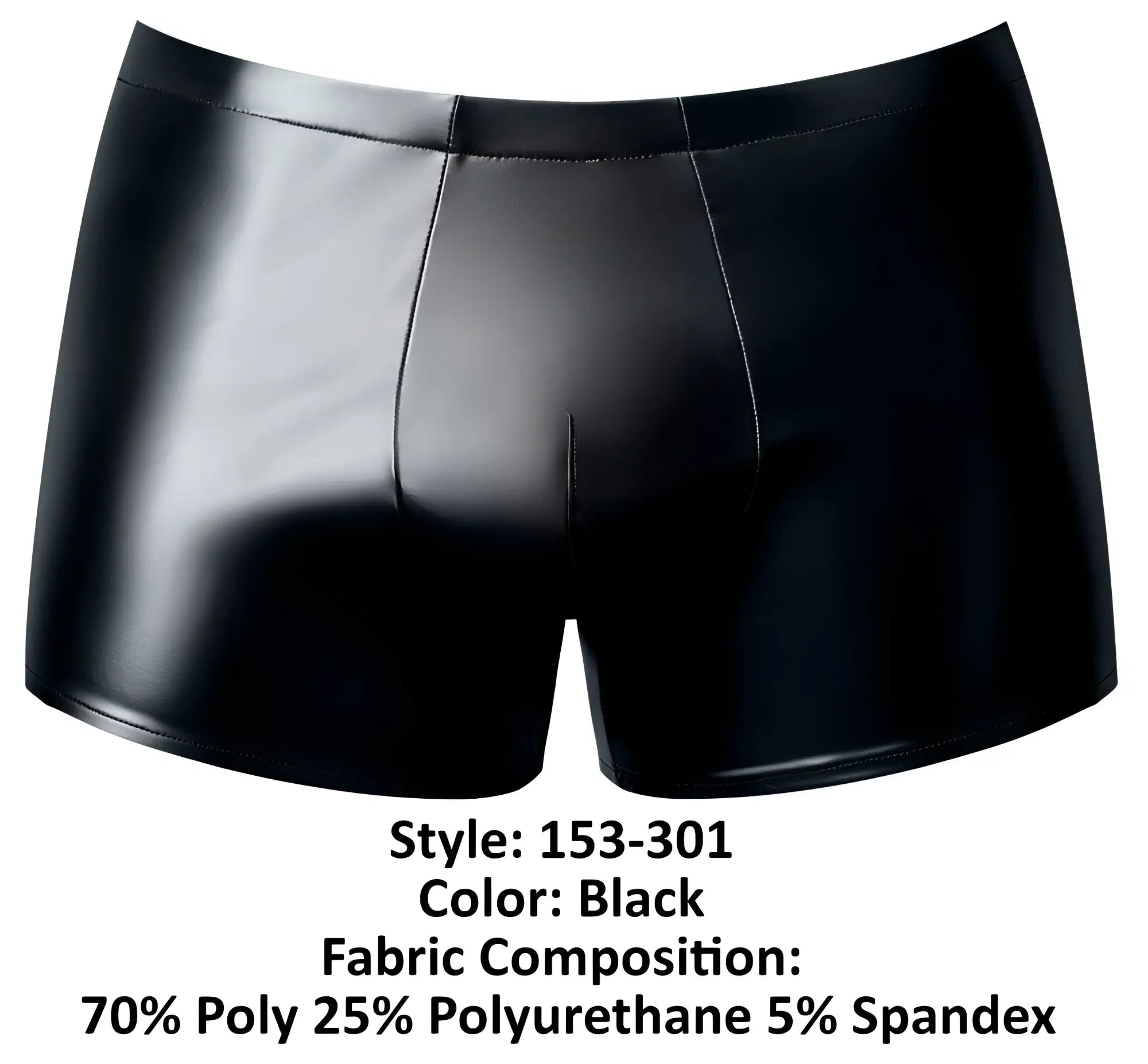 Black patent leather briefs male power 153-301 liquid onyx 2.0 pouch short with sleek glossy finish and tailored fit