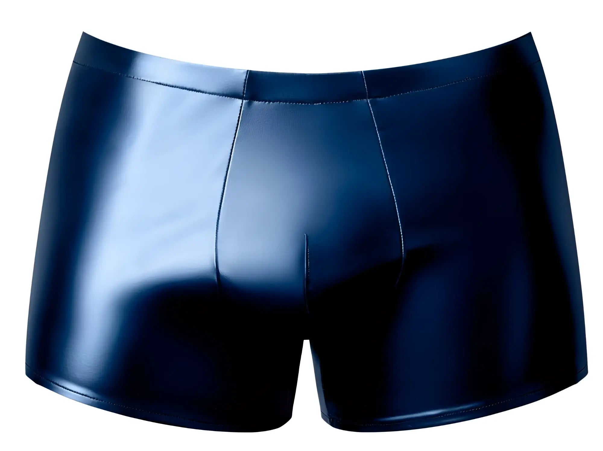 Male Power 153-301 Liquid Onyx 2.0 blue glossy faux leather pouch boxer shorts with a sleek form-fitting design