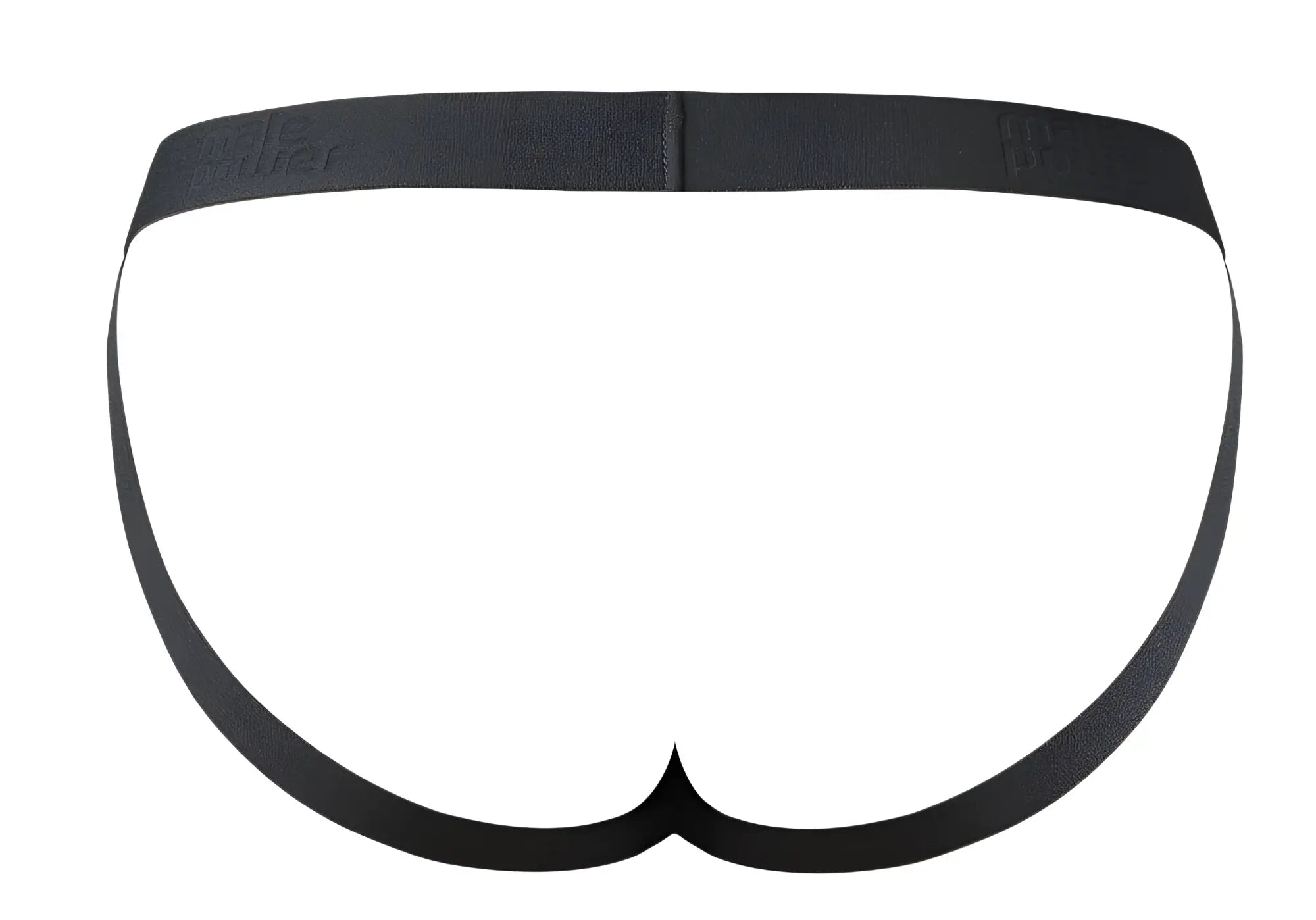 Black male power 348-304 open ended jock briefs with seamless design and subtle logo on waistband