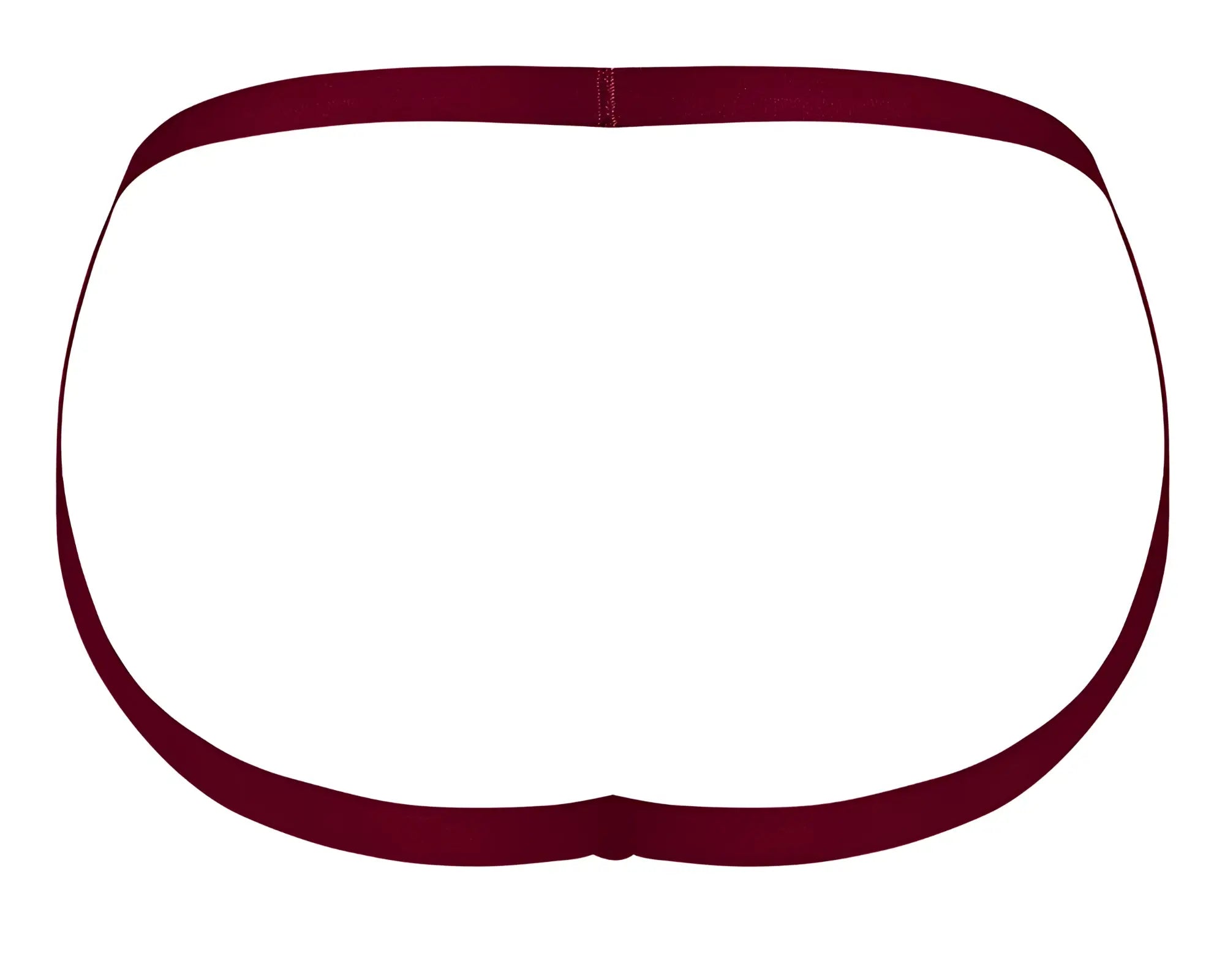 Male power 394-289 lucifer strappy jock briefs with maroon elastic waistband in burgundy for men