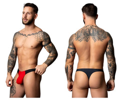 Male power 442-300 hot mesh bong thong in black and red with bold modern design and breathable mesh fabric