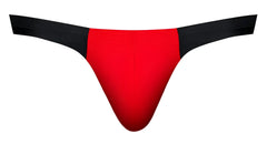 Male power 442-300 hot mesh bong thong in black and red with smooth form-fitting design shown from the back