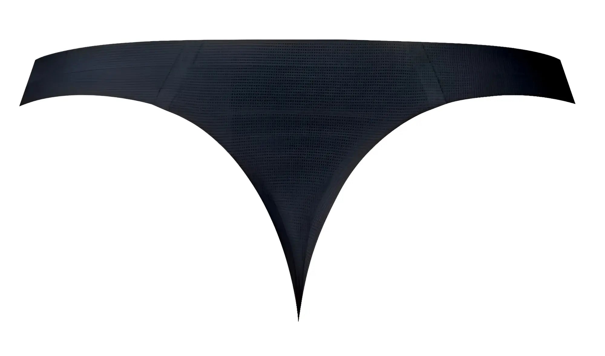 Black textured male power 442-300 hot mesh thong with sleek modern design in black and red colors