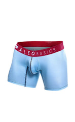 Light blue men’s boxer briefs with red waistband and male basics logo in white from the malebasics 3-pack boxer brief boats