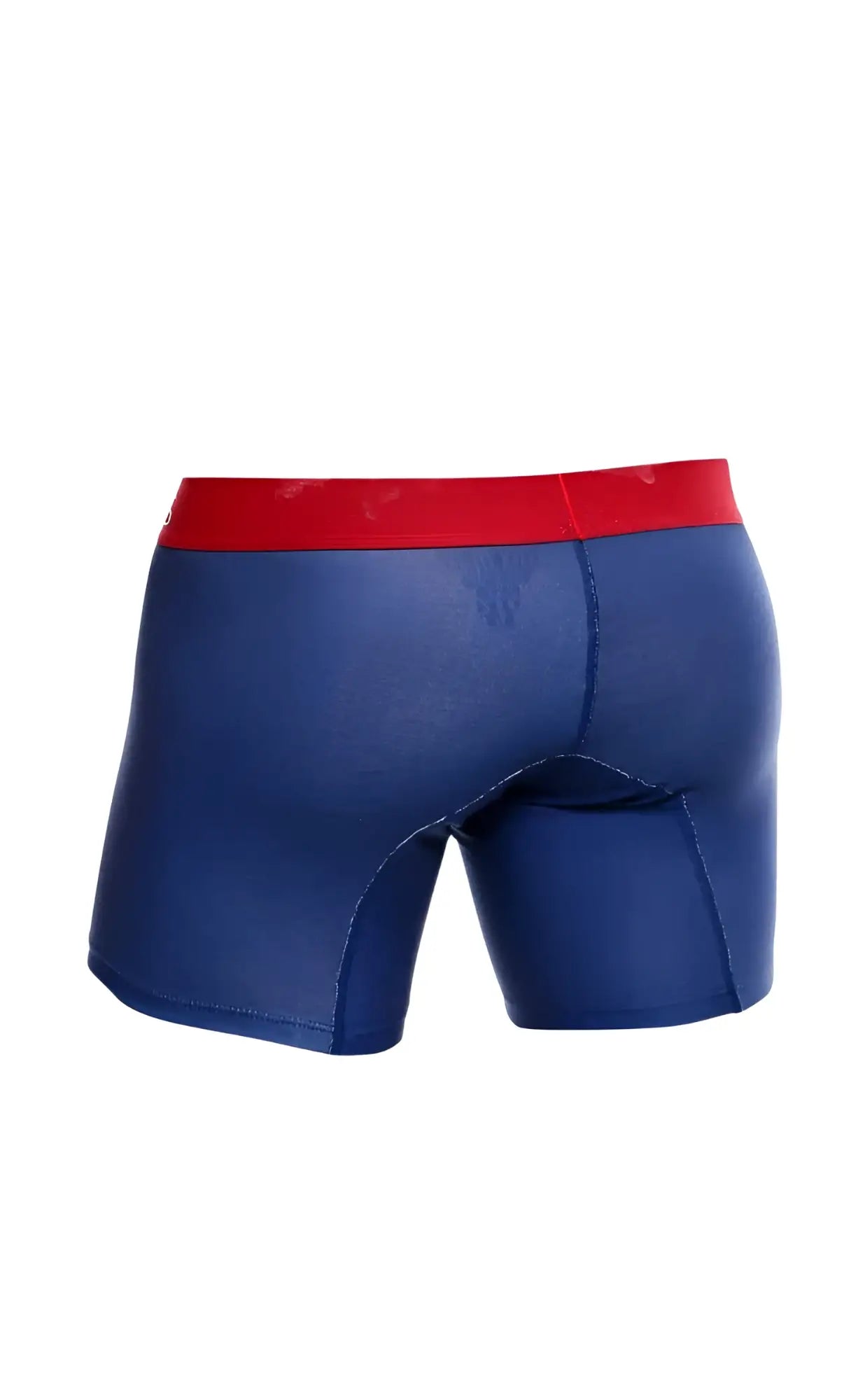 Blue boxer briefs with red waistband from malebasics 3-pack boxer brief marine in soft breathable fabric