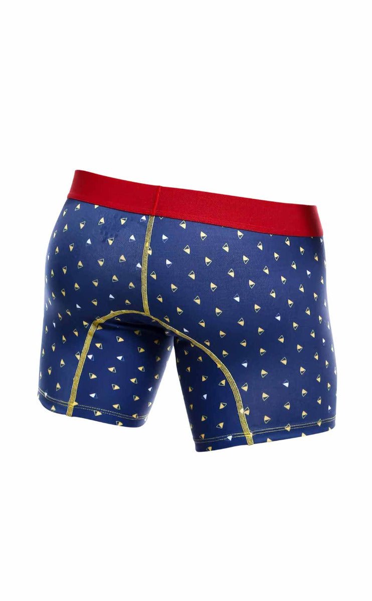 Malebasics 3-pack boxer brief marine in blue with red waistband gold-trimmed seams and white sailboat pattern