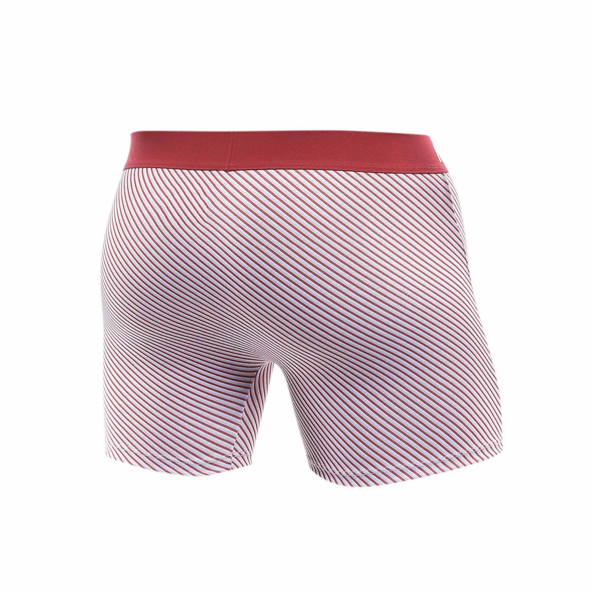Malebasics 3-pack boxer brief prints featuring red and white striped cotton briefs with a solid red waistband