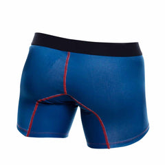 Malebasics 3-pack timon boxer brief blue athletic briefs with black waistband and red stitching along seams