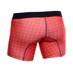 Malebasics 3-pack timon boxer brief in red with black waistband and white and dark blue star pattern for men