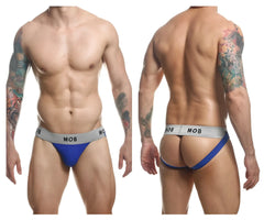Blue and gray mob brand briefs with snug fit design from malebasics classic fetish jockstrap royal color