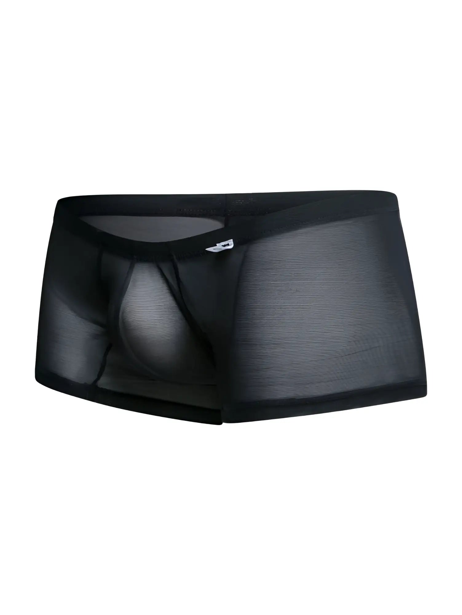 Malebasics mbl78 lace trunks black mesh sheer briefs with solid waistband and subtle side branding