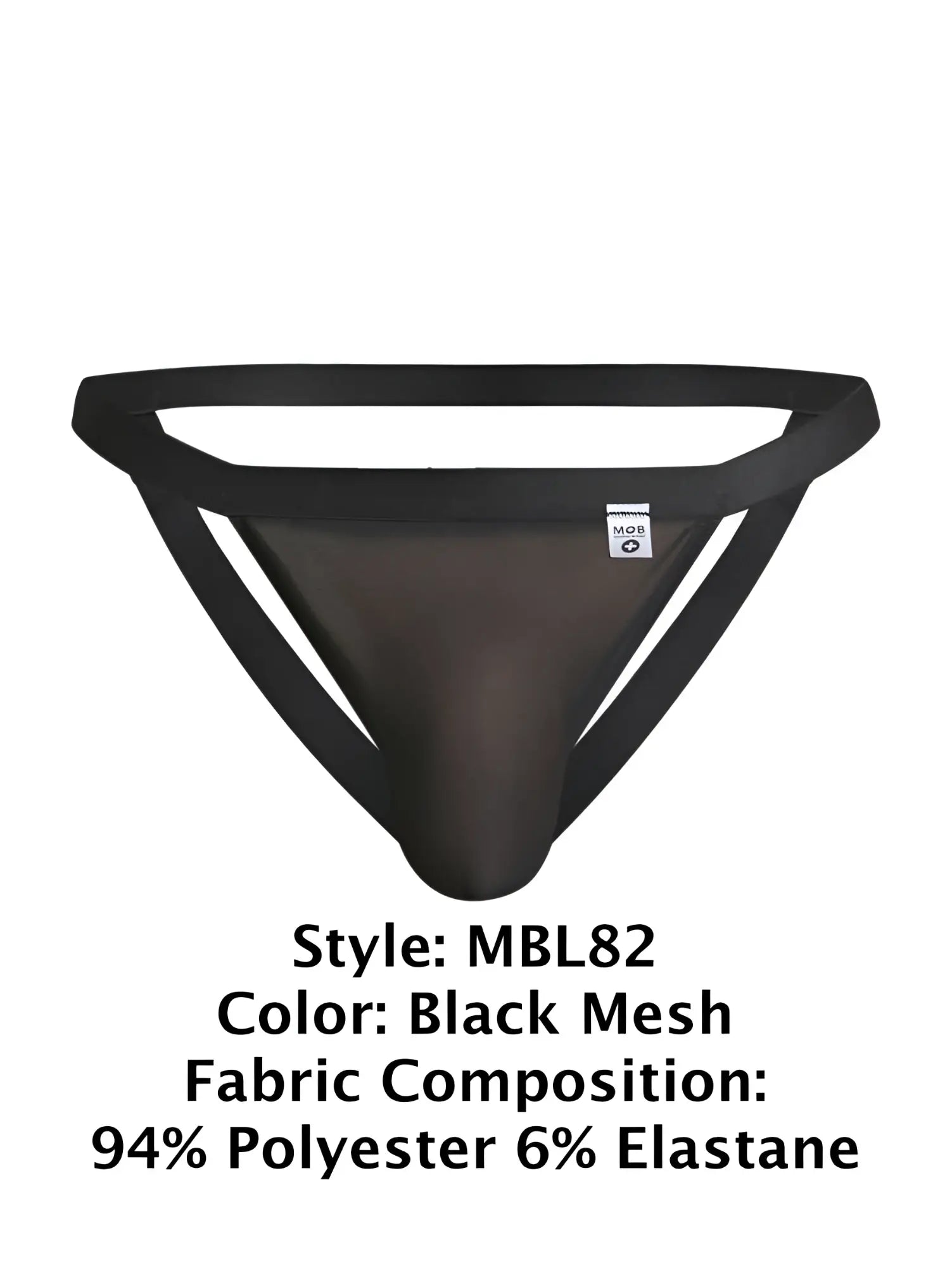 Black mesh male basics mbl82 sexy jockstrap with sleek form-fitting design and reinforced waistband