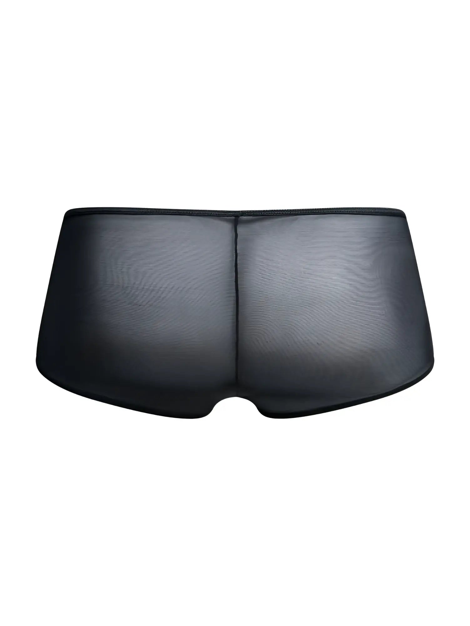 Malebasics mbl83 loop cheeky trunks in black mesh sheer briefs with smooth textured surface and central front seam