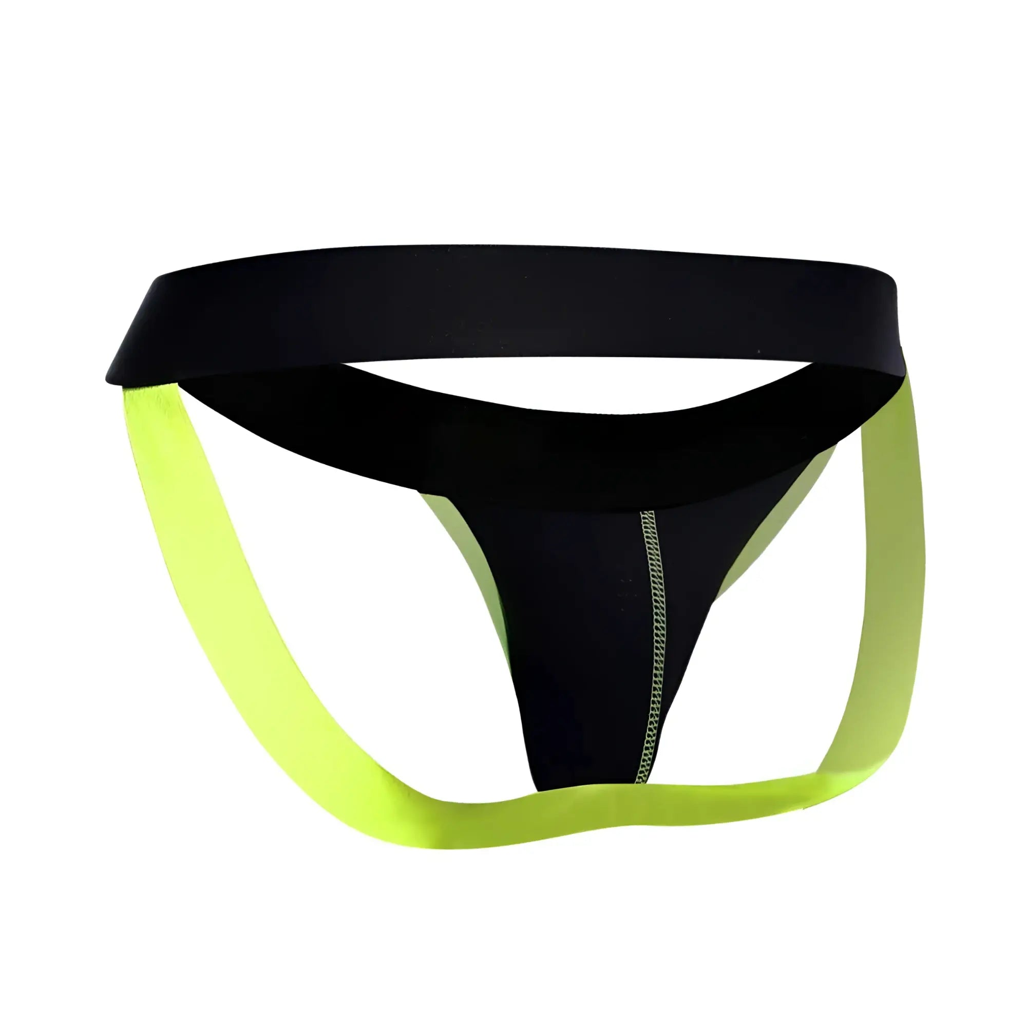 Malebasics neon jock new colors black and neon green athletic briefs with central zipper detail for activewear