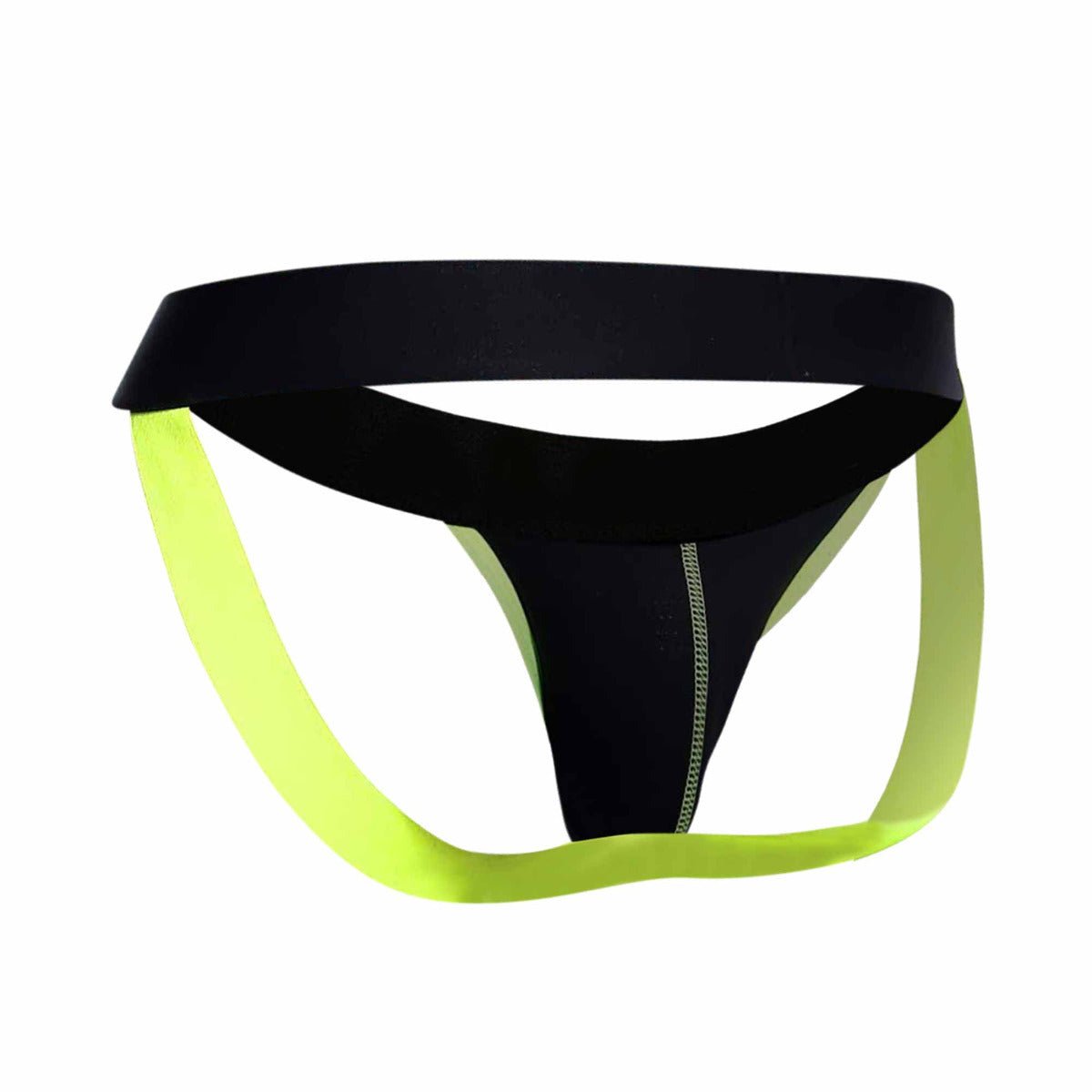 Malebasics neon jock new colors black and neon green athletic briefs with central zipper detail for activewear