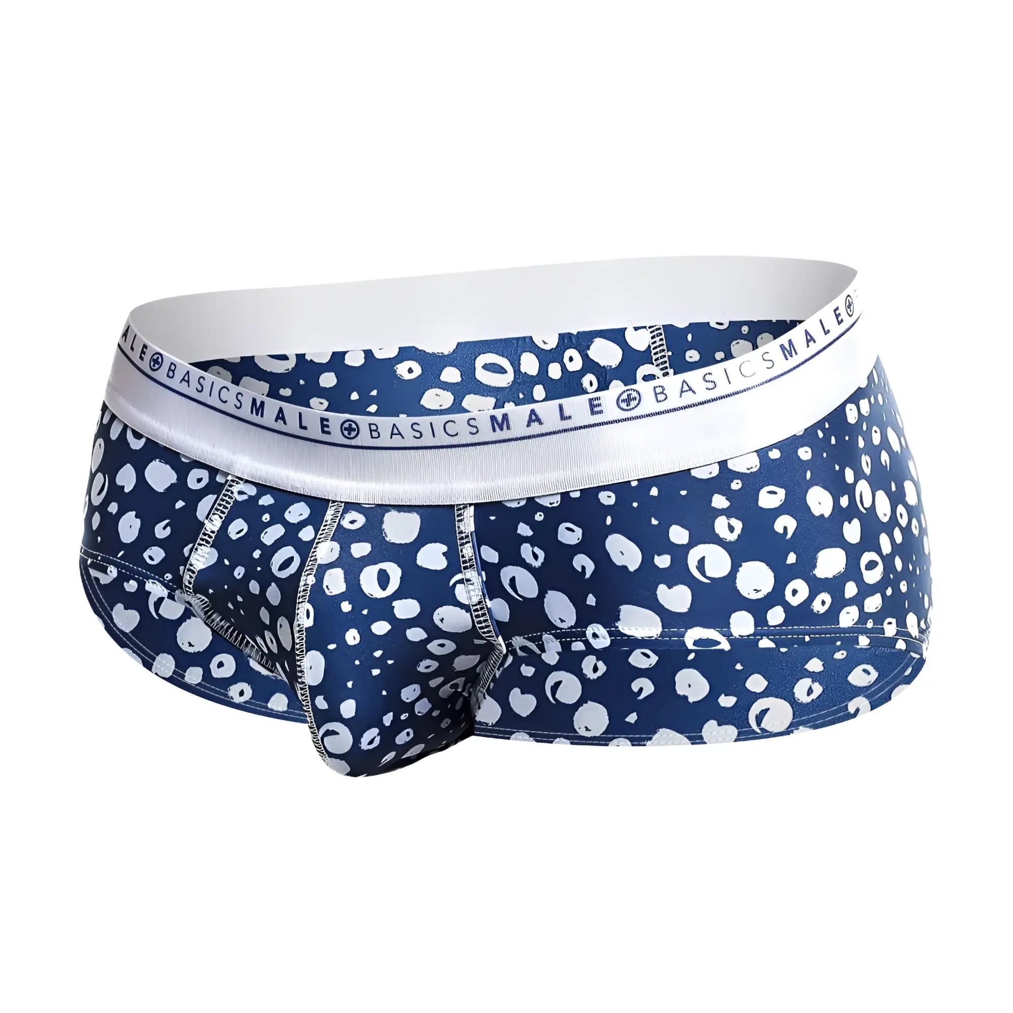Malebasics new hipster brief paros blue and white patterned men’s briefs with branded elastic waistband in cotton blend