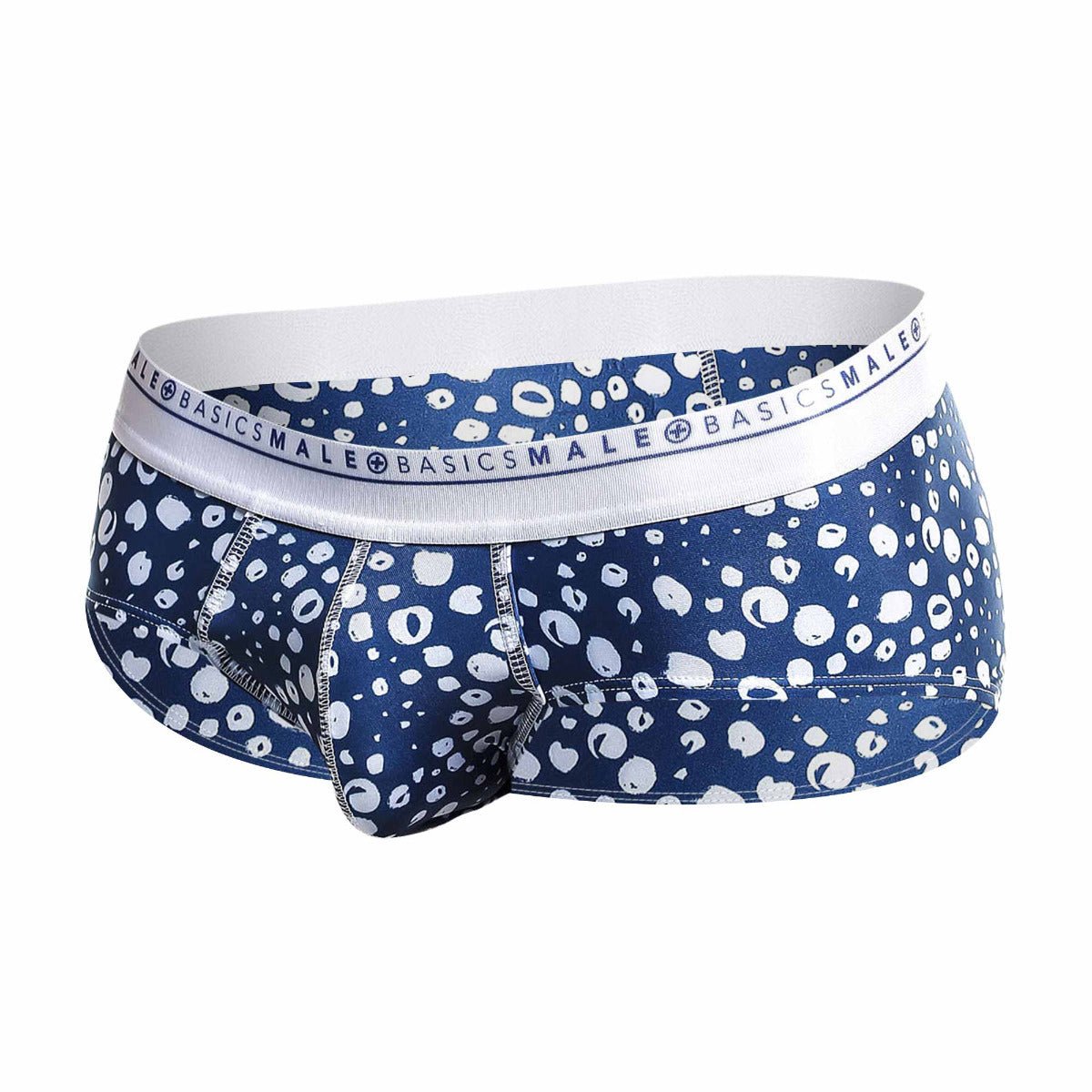 Blue and white patterned malebasics new hipster brief paros with branded elastic waistband for men