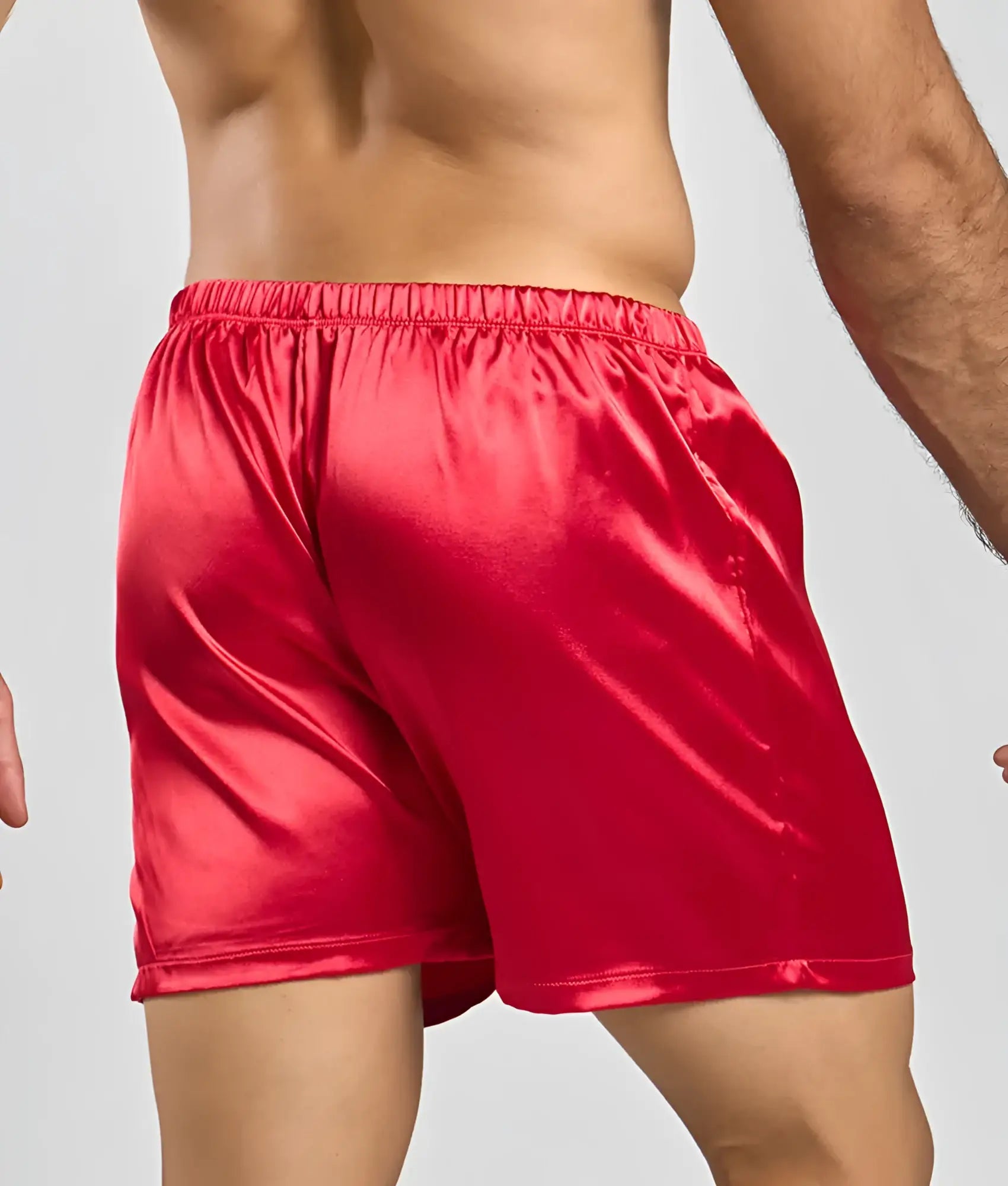 Malebasics shorts satin red satin shorts with elastic waistband for comfortable casual wear