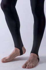 Black manstore m101 strapped legging pants with sleek stretchy material and ankle straps size m shown from the back