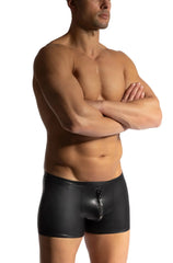 Black faux leather briefs with a central zipper detail from Manstore zipper minipants M2466 collection