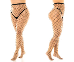 Black mapale 1106x fence net pantyhose featuring tight diamond-patterned fishnet stockings in sheer mesh material