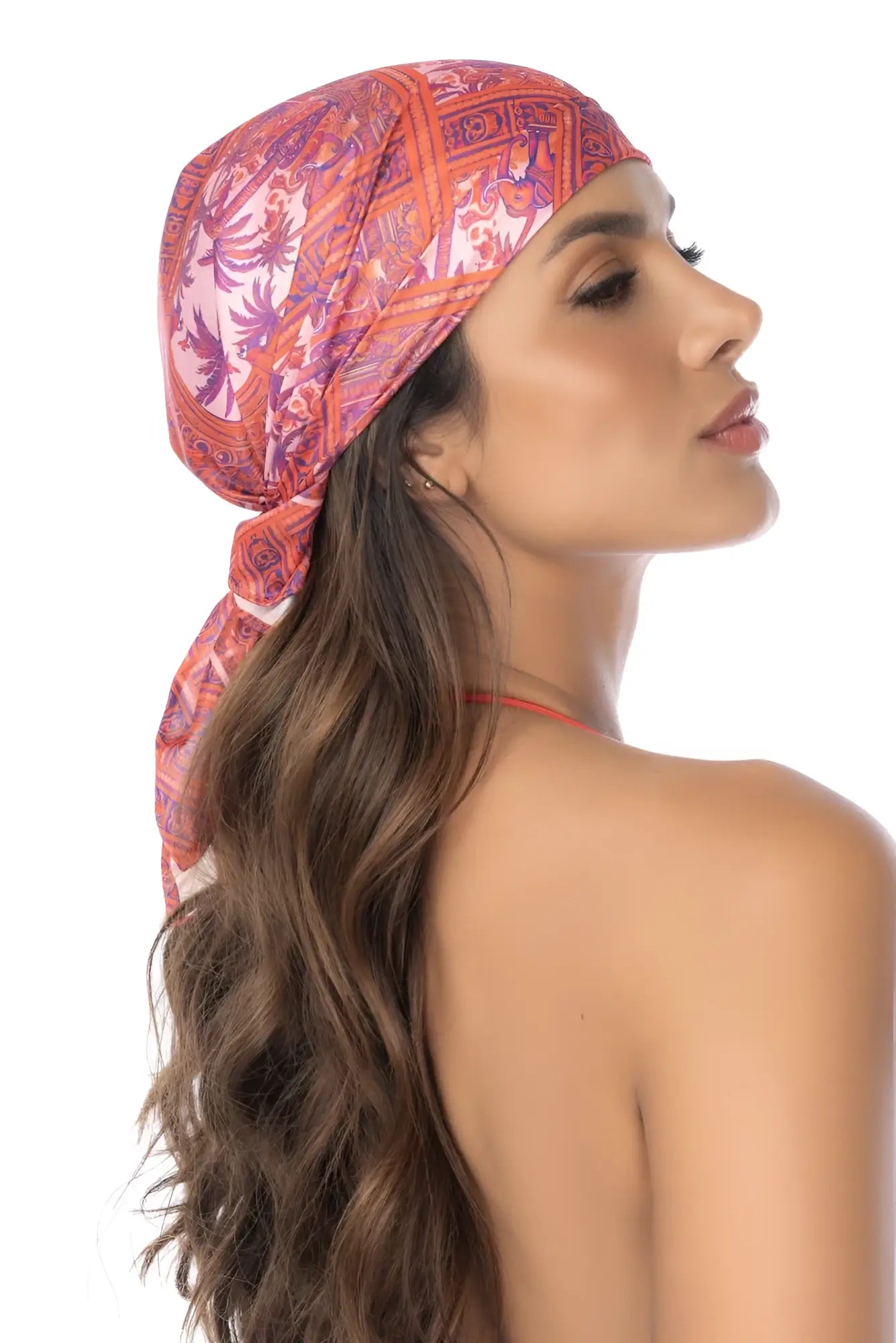 Mapale 47018 all ways scarf desert mirage in vibrant pink and purple paisley pattern made of lightweight fabric