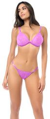 Mapale 8949 two piece set wild orchid purple lace bra and matching thong lingerie for intimate wear