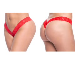 Red lace boyshort from mapale 93x featuring a delicate intricate pattern in vibrant red lace lingerie