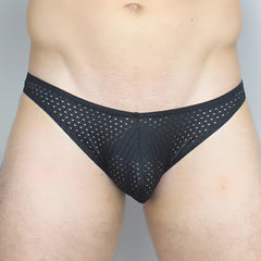 Mckillop MCKGKPL bikini brief black mesh with subtle small white dot pattern for stylish comfort