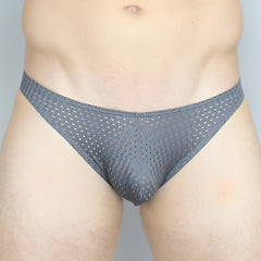 Mckillop MCKGKPL bikini brief gray mesh with subtle pattern of small white dots for comfortable wear
