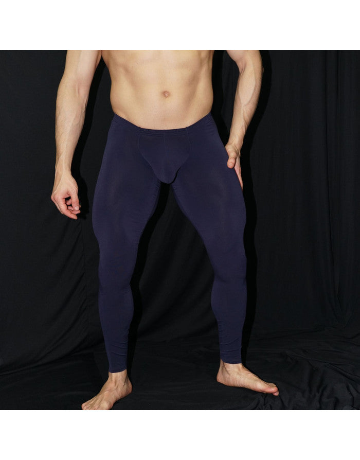Navy blue form-fitting leggings arroyman bulge runner rnr006s designed for athletic performance and comfort