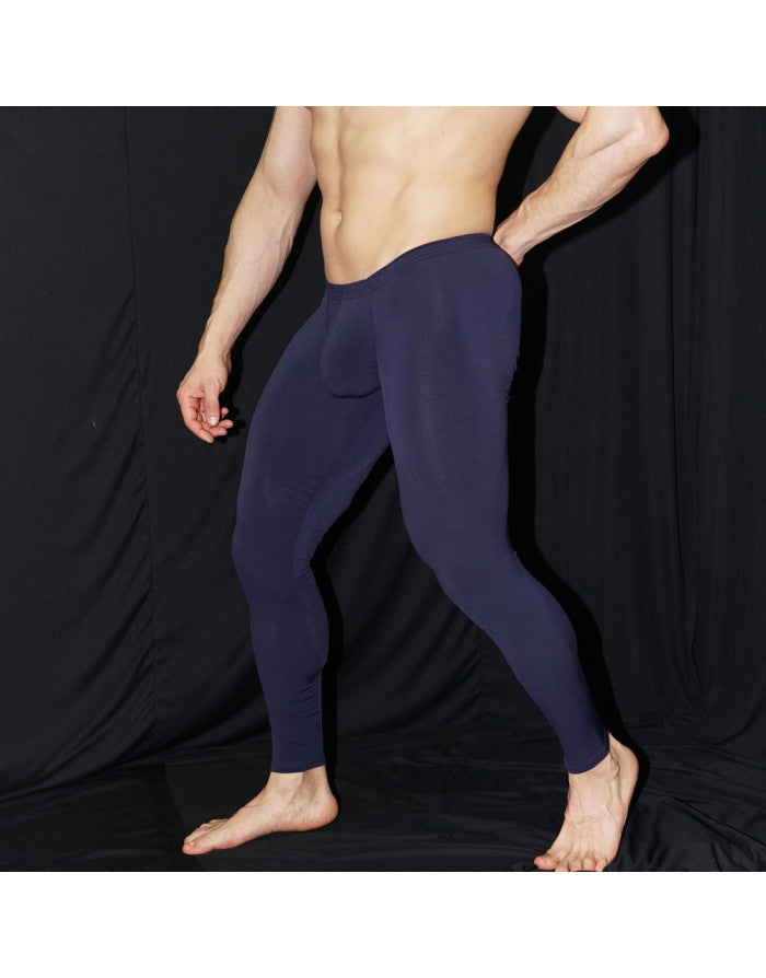Navy blue form-fitting leggings arroyman bulge runner rnr006s designed for comfort and athletic performance