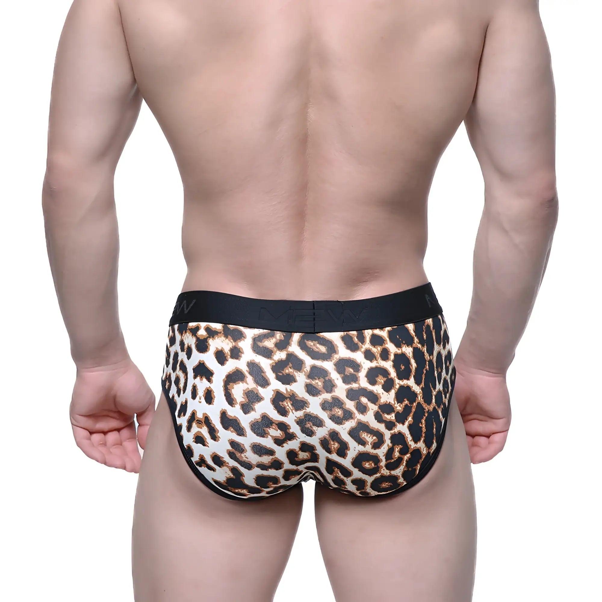 MetroMaleWear 365 hip brief leopard print with black elastic waistband comfortable stylish men’s underwear