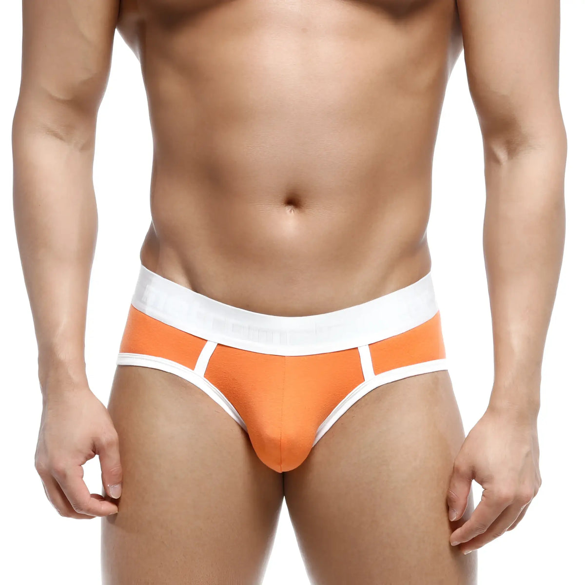 MetroMaleWear 365 hip brief orange 9003-14 athletic briefs with snug fit and reinforced waistband in orange and white