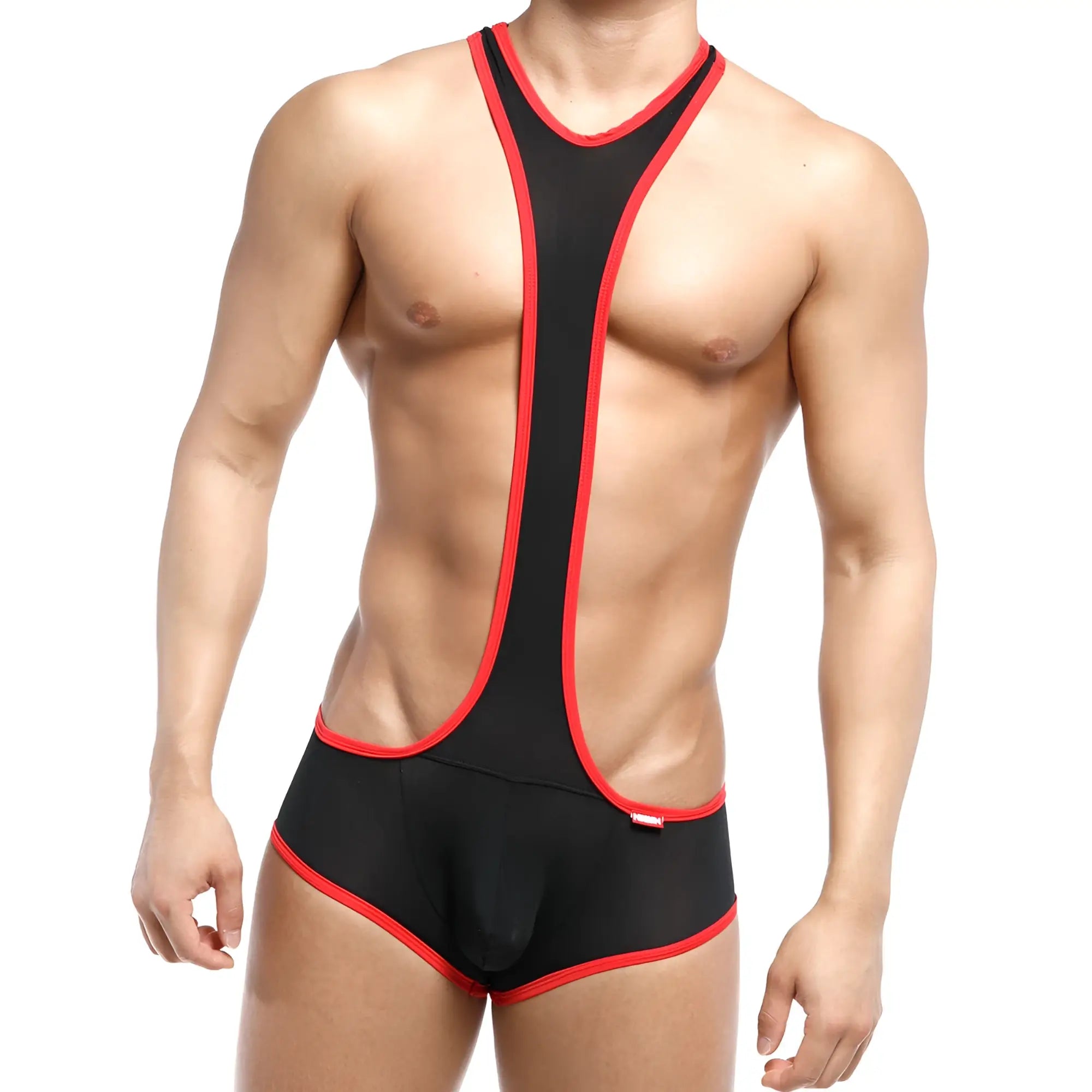 MetroMaleWear Acme singlet red 0010-12 black and red sleek form-fitting wrestling singlet for competitive use