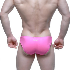 Bright pink MetroMaleWear Alegria Bikini 5233-02 swim trunks with sleek form-fitting design for men