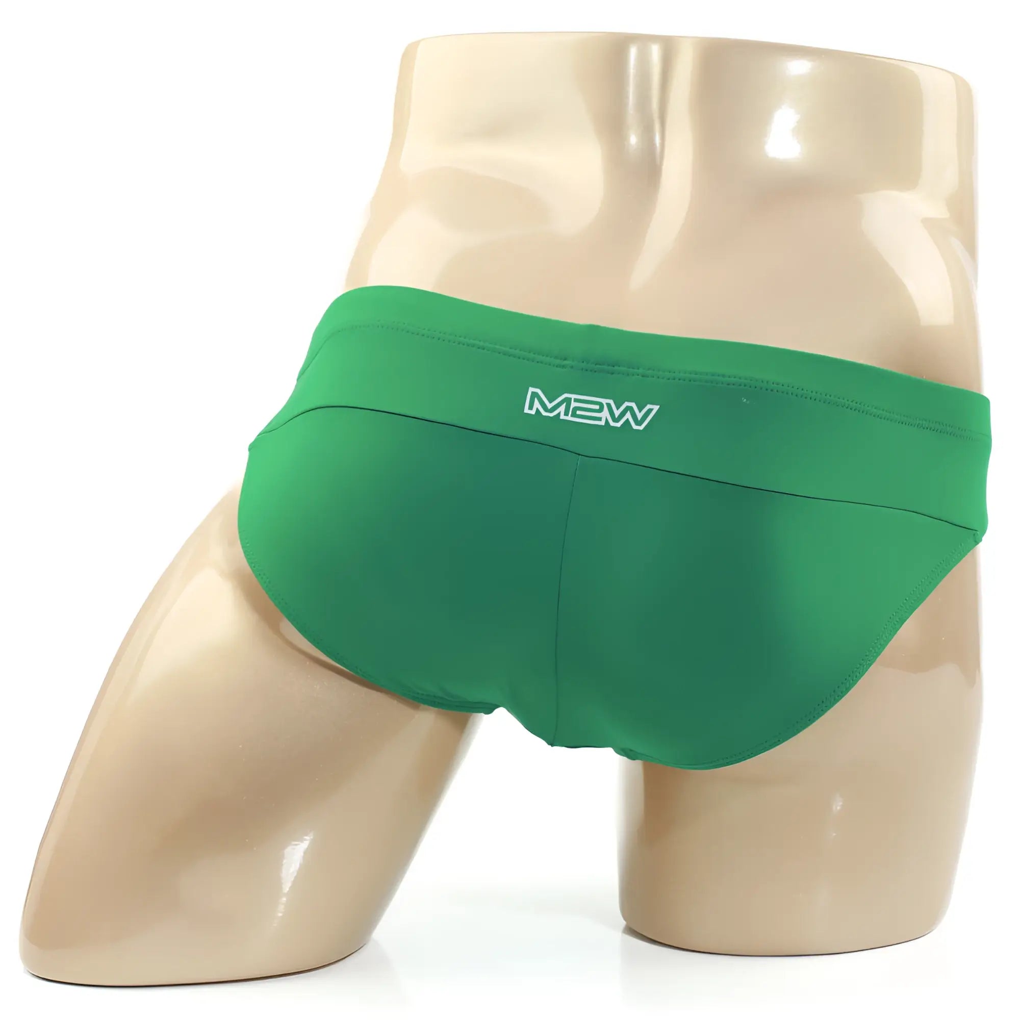 Green mew briefs from metromalewear aluche bikini green 5043-17 displayed on a mannequin front view